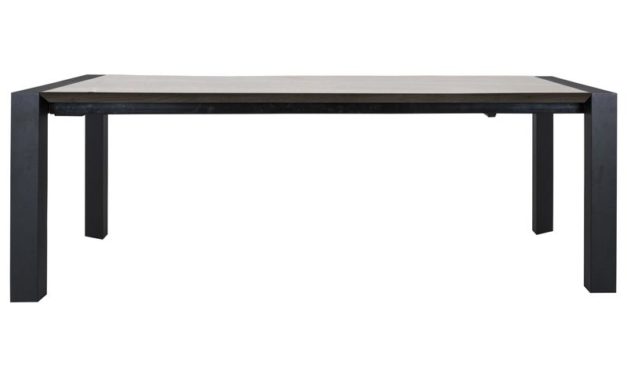 CANETT Oksna spisebord – grå/sort, incl. tillægsplade