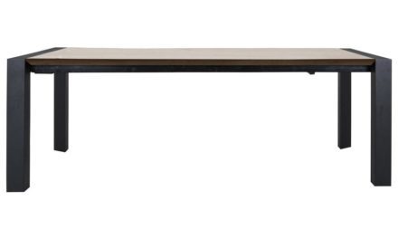 CANETT Oksna spisebord – natur/sort, incl. tillægsplade