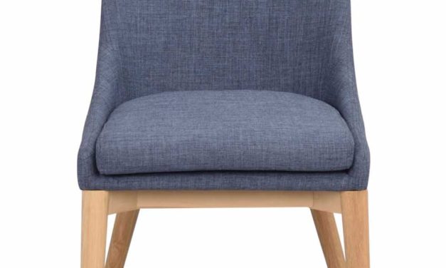 Bea spisebordsstol – blåt stof/eg