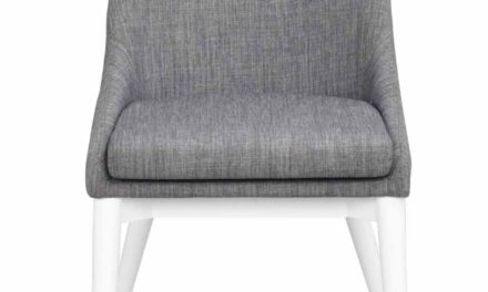 Bea spisebordsstol – mørkegråt stof/hvidt træ