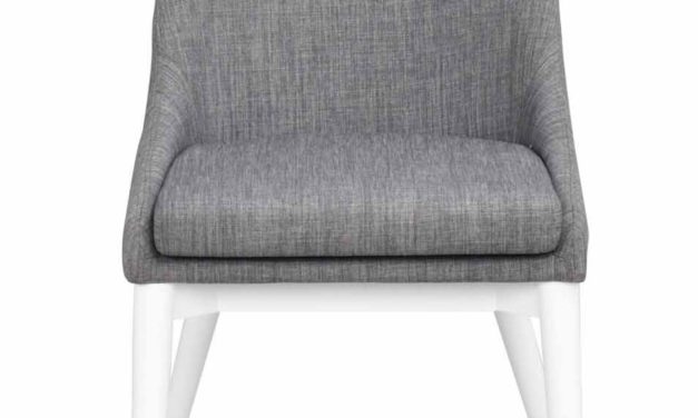 Bea spisebordsstol – mørkegråt stof/hvidt træ