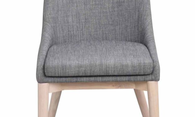 Bea spisebordsstol – mørkegråt stof/hvidpigmenteret eg