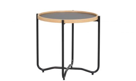 Bristol sidebord – sort metal/træ m. bakke