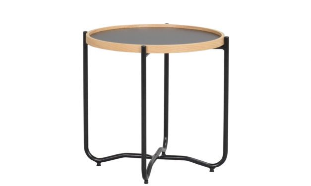 Bristol sidebord – sort metal/træ m. bakke