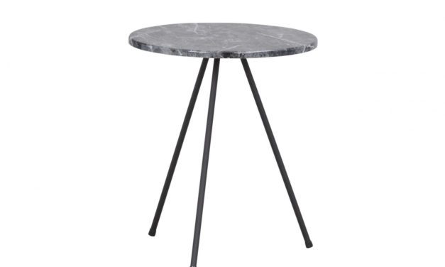 Glasgow sidebord – mørkegrå/sort, rund (Ø40)