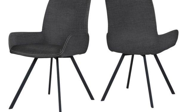 CANETT Casoli spisebordsstol m. armlæn – Mørkegrå