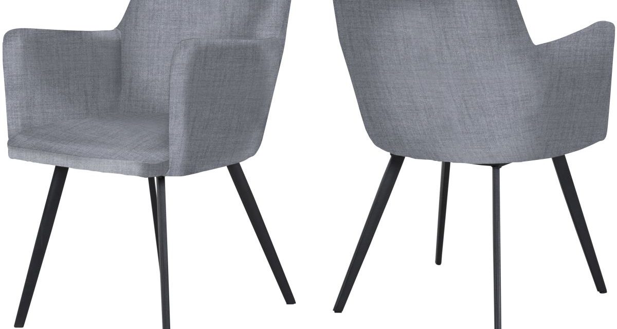CANETT Conca spisebordsstol m. armlæn – Lysegrå