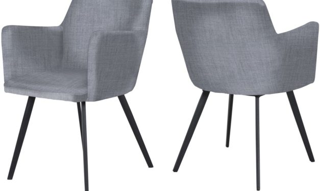 CANETT Conca spisebordsstol m. armlæn – Lysegrå