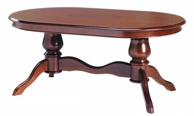 Amadeus sofabord – valnød, oval (130×80)