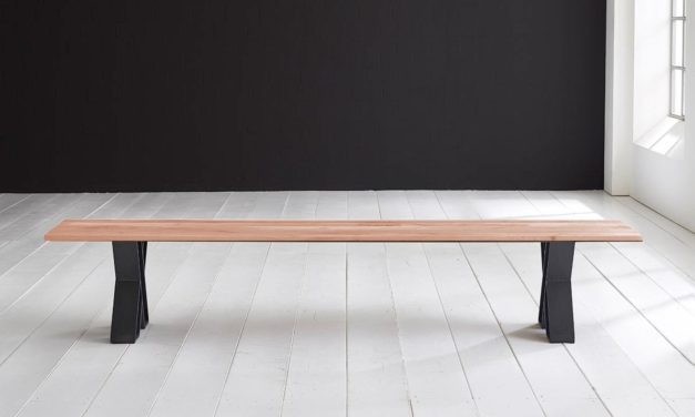 Concept 4 You Spisebordsbænk – X-ben 260 x 40 cm 3 cm 03 = white wash