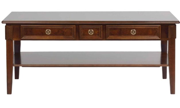 Mozart sofabord – valnøddebrun m. 3 skuffer