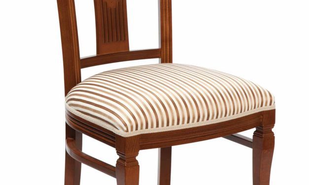 Ramona spisebordsstol – Lakeret træ, stof hynde