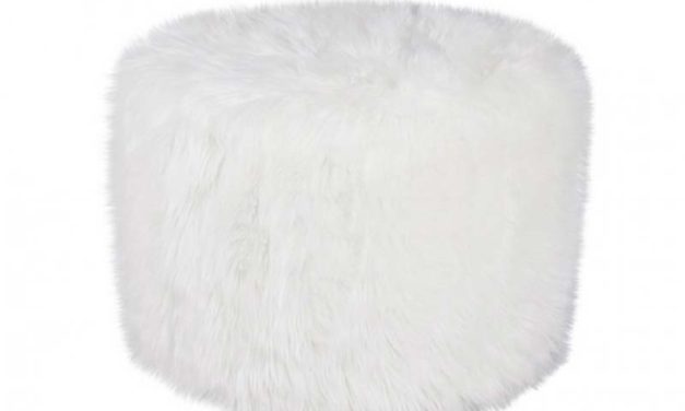 Round deco skin puf, hvid