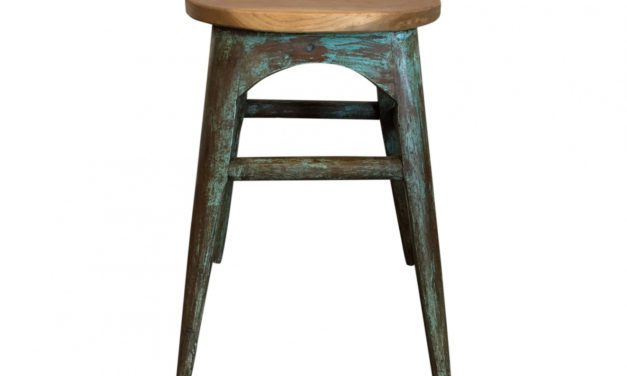 SJ&Auml;LS&Ouml; NORDIC Træskammel af genbrugstræ med rundt sæde