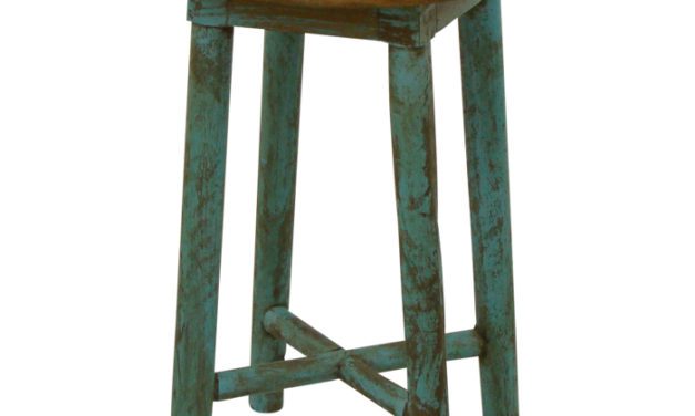 SJ&Auml;LS&Ouml; NORDIC Træskammel af genbrugstræ, blå