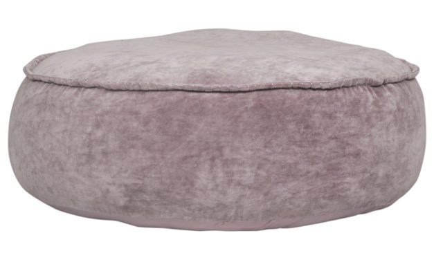 CHIC ANTIQUE Puf velour med champagne stikninger