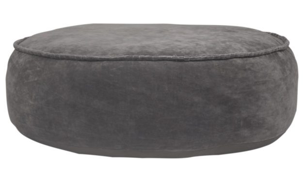 CHIC ANTIQUE Puf velour med champagne stikninger