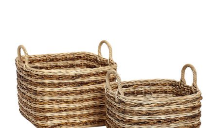 HÜBSCH Rattan kurv, natur/brun, 2 stk.