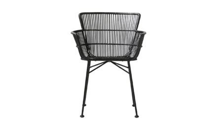 HOUSE DOCTOR Coon Spisebordsstol med Armlæn, Sort, Rattan