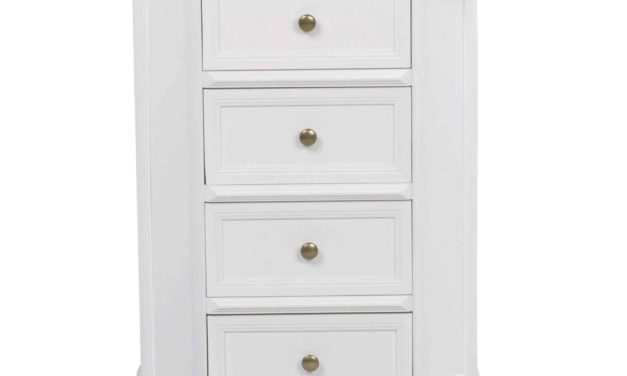 Torino kommode – Hvidt og lakeret træ, 4 skuffer