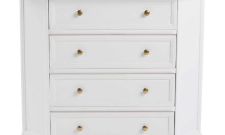 Torino kommode – Hvidt og lakeret træ, 4 skuffer