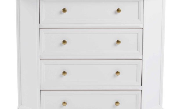Torino kommode – Hvidt og lakeret træ, 4 skuffer