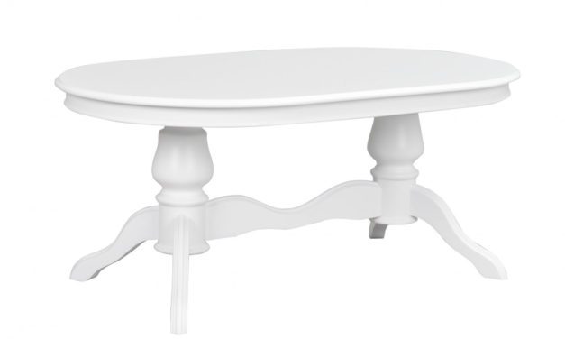 Amadeus sofabord – hvidt træ, oval (130×80)