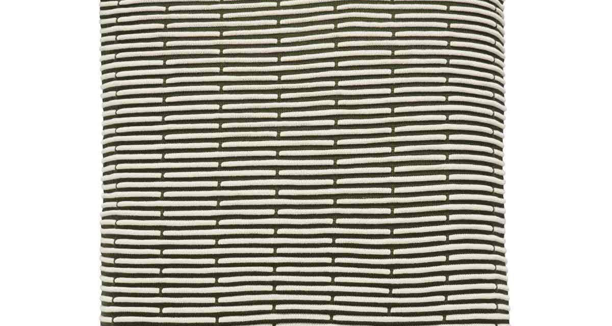 HÜBSCH pude m. mønster – grøn/hvid bomuld (50×50)