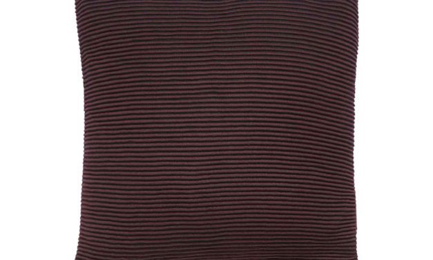 H&Uuml;BSCH pude m. mønster – bordeaux/sort bomuld (50×50)