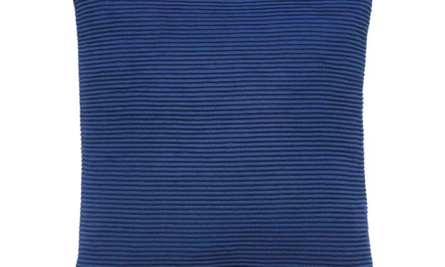 H&Uuml;BSCH pude m. mønster – blå bomuld (50×50)