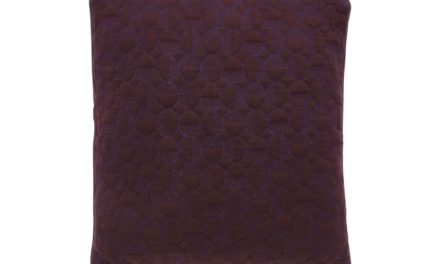 HÜBSCH pude m. mønster – bordeaux/blå bomuld (50×50)