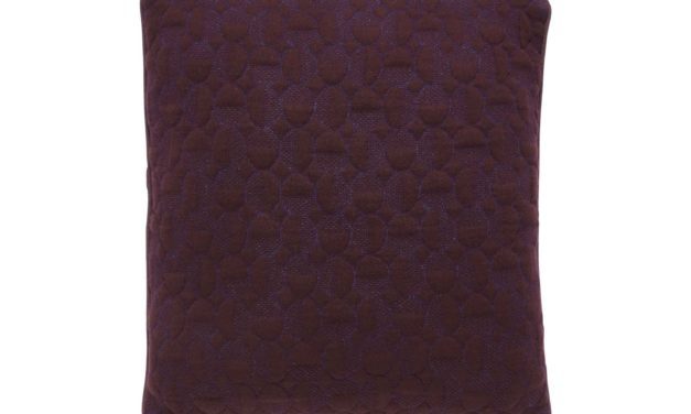 HÜBSCH pude m. mønster – bordeaux/blå bomuld (50×50)