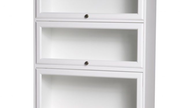 Leonardo bogreol – hvid m. 5 glaslåger