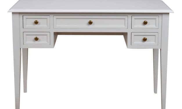 Leonardo skrivebord – hvid m. 5 skuffer