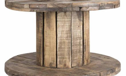 IB LAURSEN Unika kabeltromlebord – antik træ, rund (Ø63)