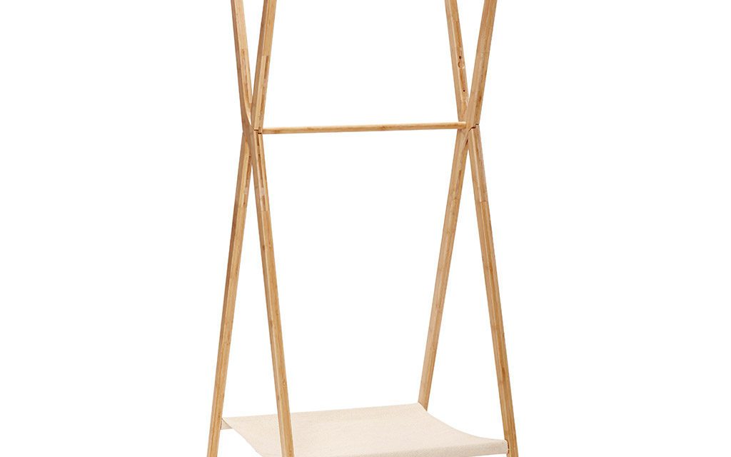 HÜBSCH Bambus tøjstativ m/bøjler, natur