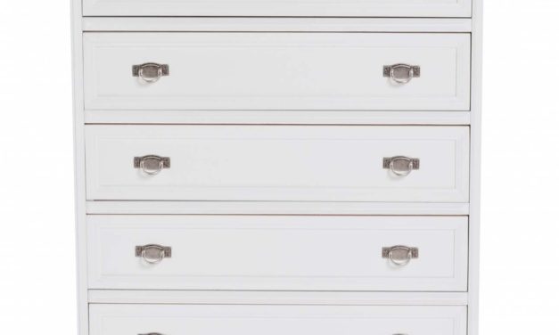 Minette kommode – hvid, m. 5 skuffer