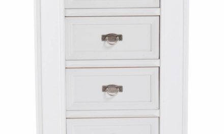 Minette kommode – hvid, m. 4 skuffer