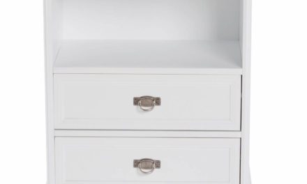 Minette kommode – hvid, m. 1 hylde og 2 skuffer