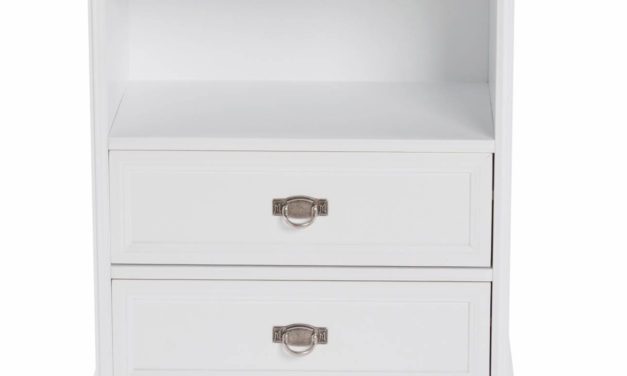 Minette kommode – hvid, m. 1 hylde og 2 skuffer