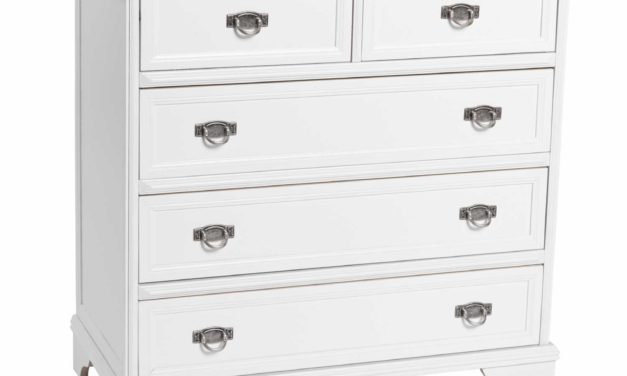 Minette kommode – hvid, m. 5 skuffer