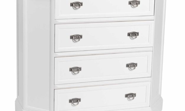 Minette kommode – hvid, m. 4 skuffer