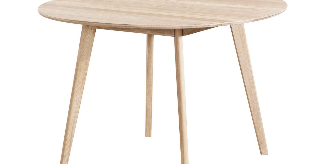 Yumi spisebord – Hvidpigmenteret egetræ, rundt (Ø:115)