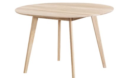 Yumi spisebord – Hvidpigmenteret egetræ, rundt (Ø:115)