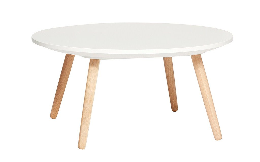 HÜBSCH Rundt bord, egetræ/hvid