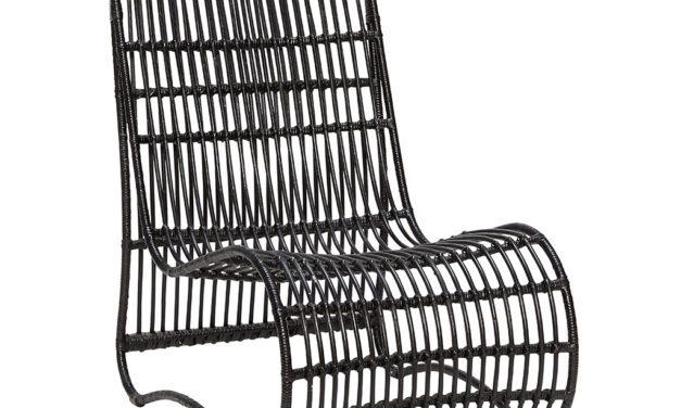 HÜBSCH Lænestol, rattan, sort
