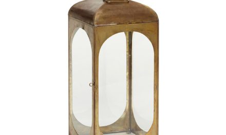 HÜBSCH Firkantet Lanterne af messing/glas