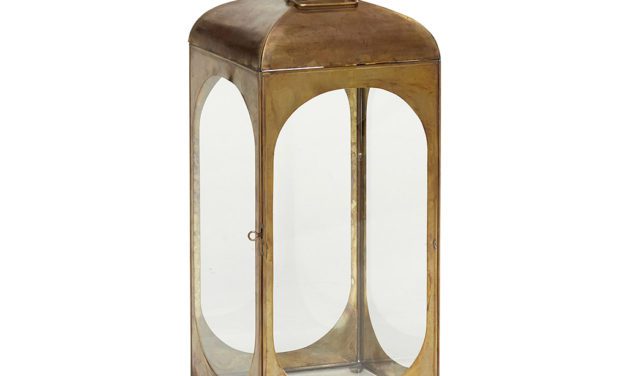 H&Uuml;BSCH Firkantet Lanterne af messing/glas