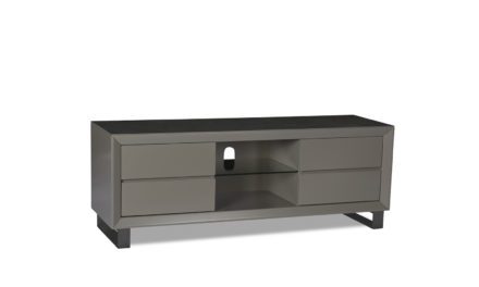 Madrid TV-Bord i grå – 4 skuffer og midterrum med glashylde