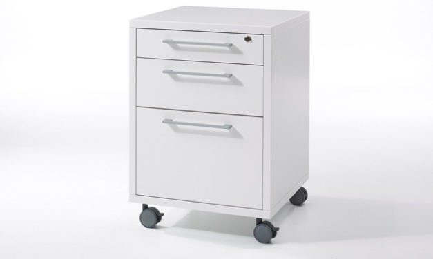 Prima skuffesektion med hjul – hvid